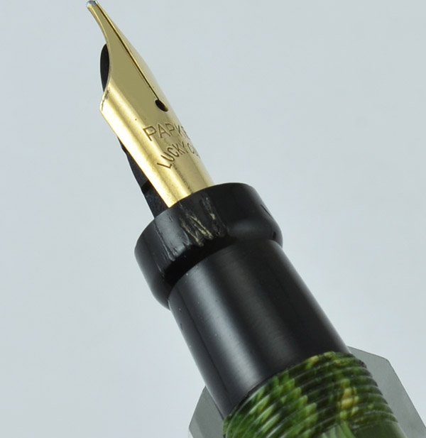 Parker Lady Duofold Deluxe Fountain Pen - Wide Band, Jade Green