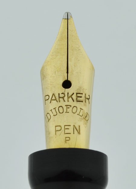Parker Lady Duofold Deluxe Fountain Pen - Wide Band, Black, Broad