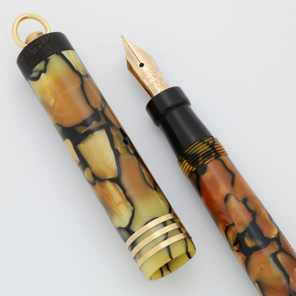 Parker Lady Duofold Fountain Pen, 1937 - Black & Pearl (Moderne