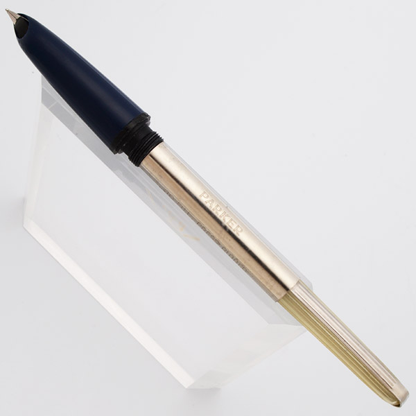 Parker 17 Fountain Pen (England, mid-1960s) - Blue w Chrome Trim
