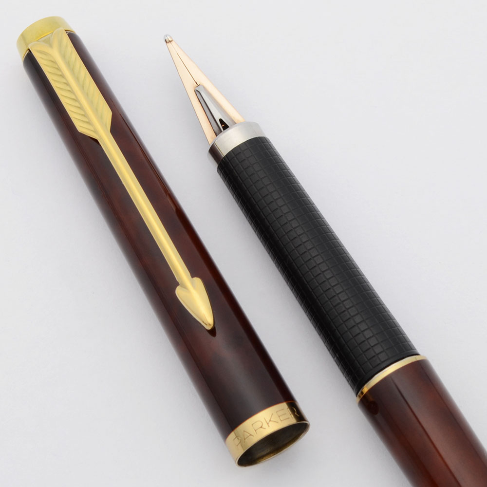 Parker 180 Fountain Pen -- Brown (Thuya) Marble, F/B Reversible