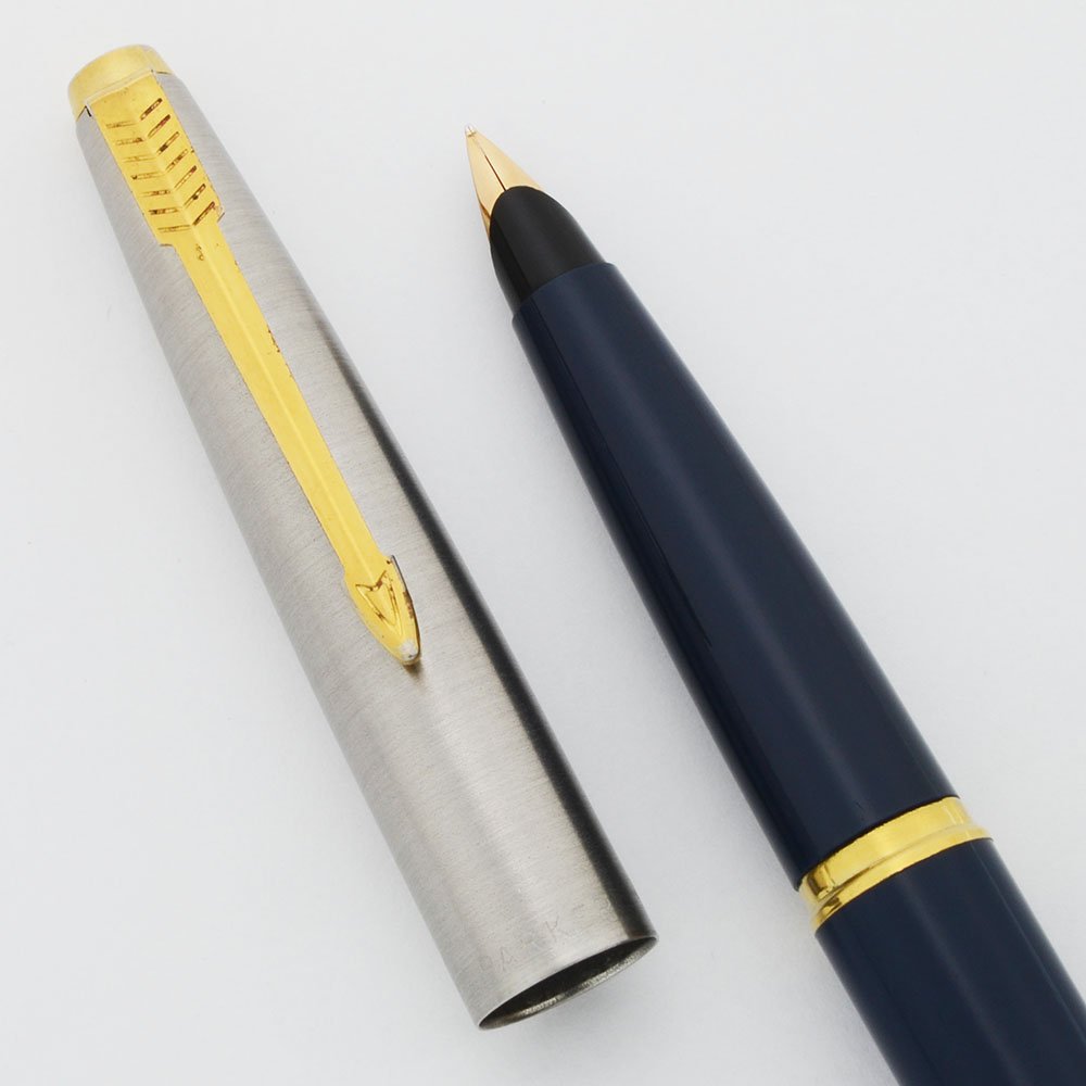 Parker 45 Classic Fountain Pen - Dark Blue, Flighter Deluxe Cap