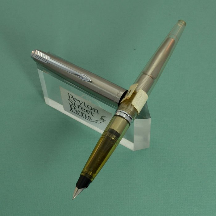 Parker 45 Demonstrator Fountain Pen - Steel Cap, Medium Steel Nib