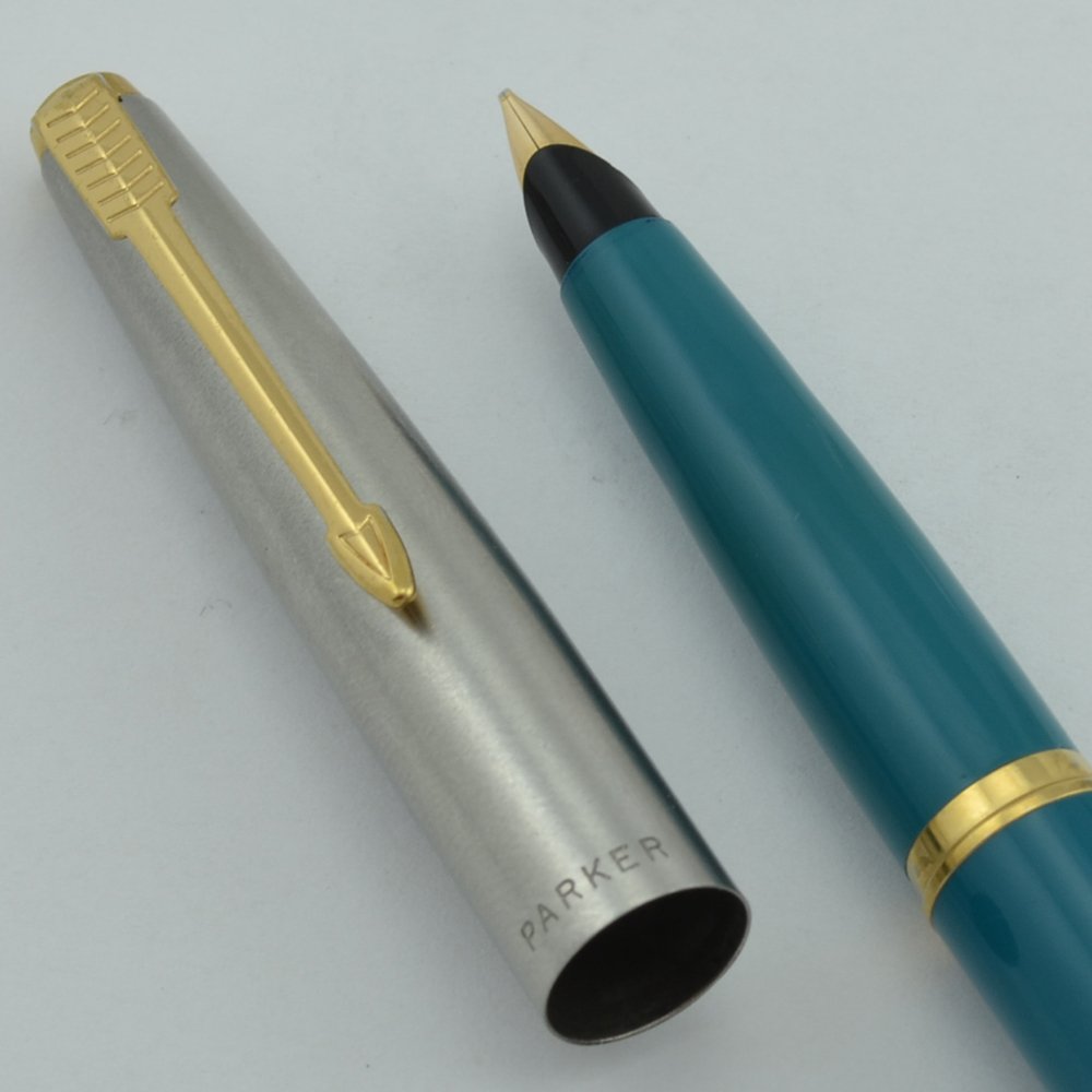 Parker 45 Fountain Pen - Teal, Flighter Cap, GT, 14k Medium
