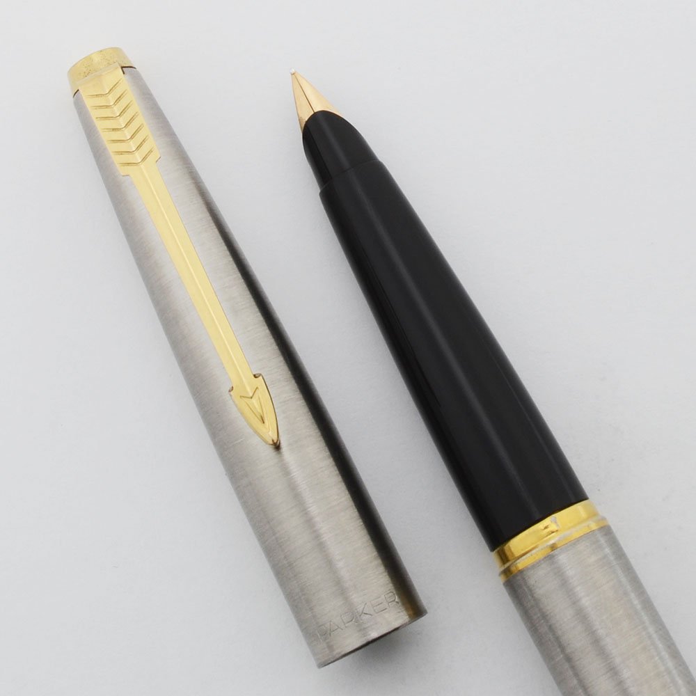 Parker 45 Flighter Fountain Pen - Gold Trim, Fine 14k Nib (Excellent ...