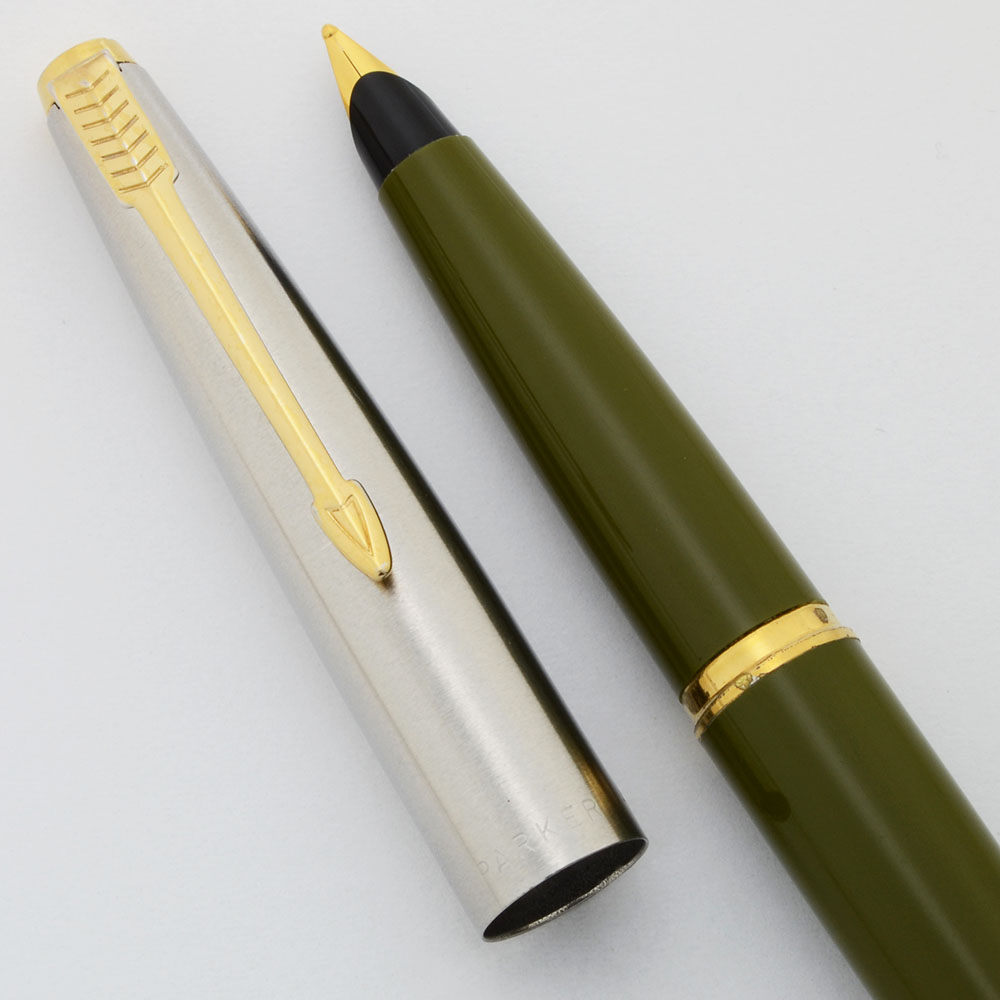 PARKER 45 緑色 万年筆 Parker 45 Classic Fountain Pen (1967-70) - Olive Green, Flighter