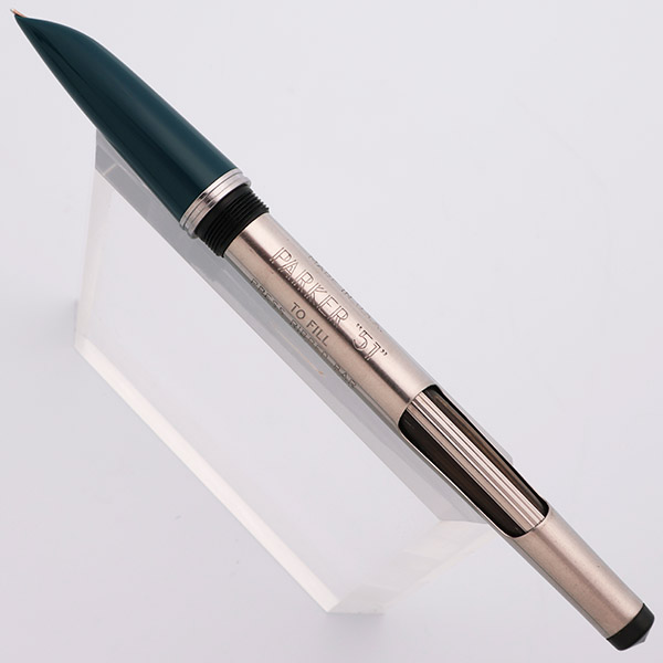 Parker 51 Aerometric Fountain Pen and Pencil Set (1951) - Teal, Converging  Lines GF Cap, Medium 14k Nib (Excellent + in Box, Works Well) - Peyton  Street Pens