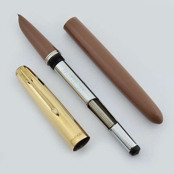 Parker 51 Aerometric Demi Fountain Pen Pencil Set 1951, Cocoa