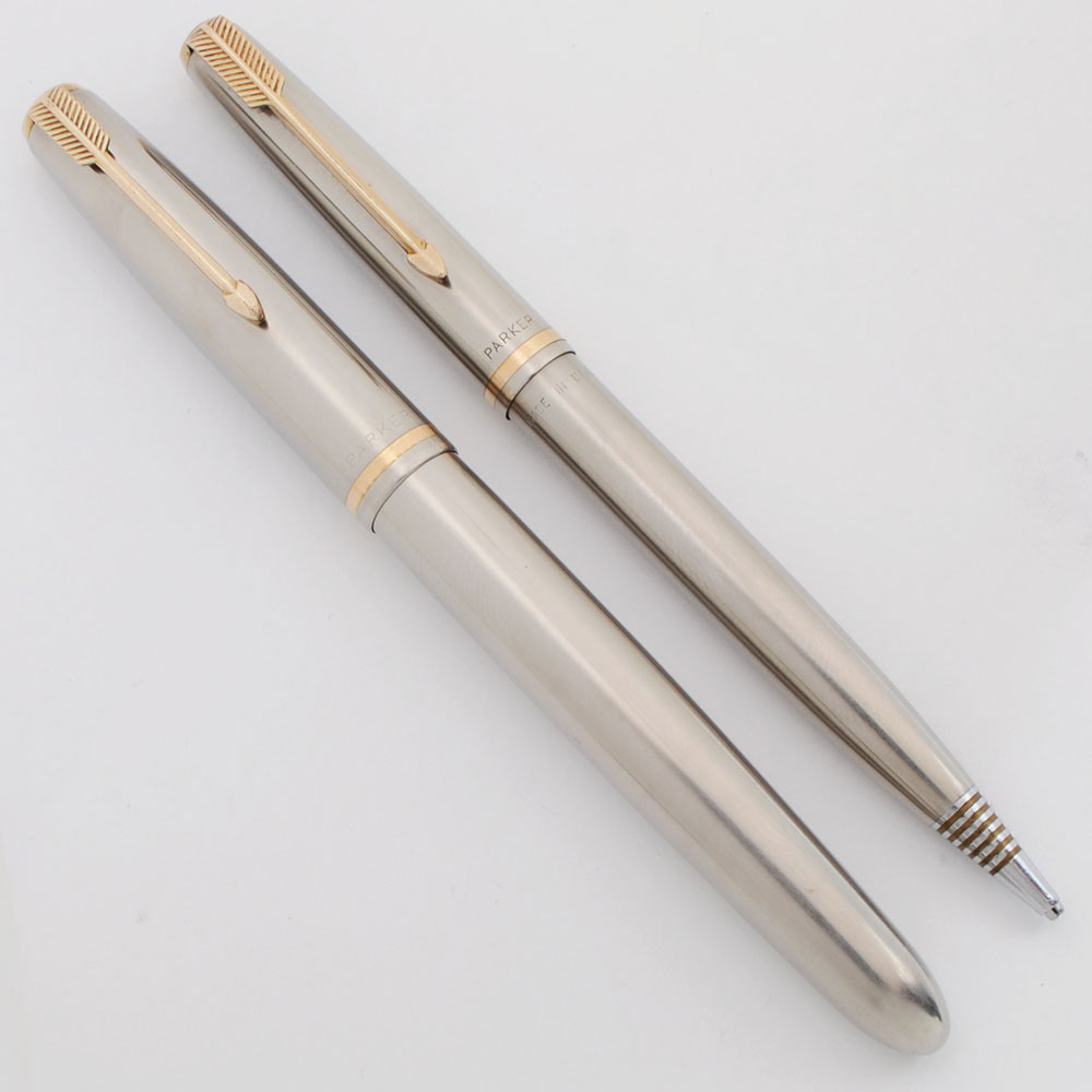 Parker 51 Flighter Aerometric Stainless Steel Fountain Pen