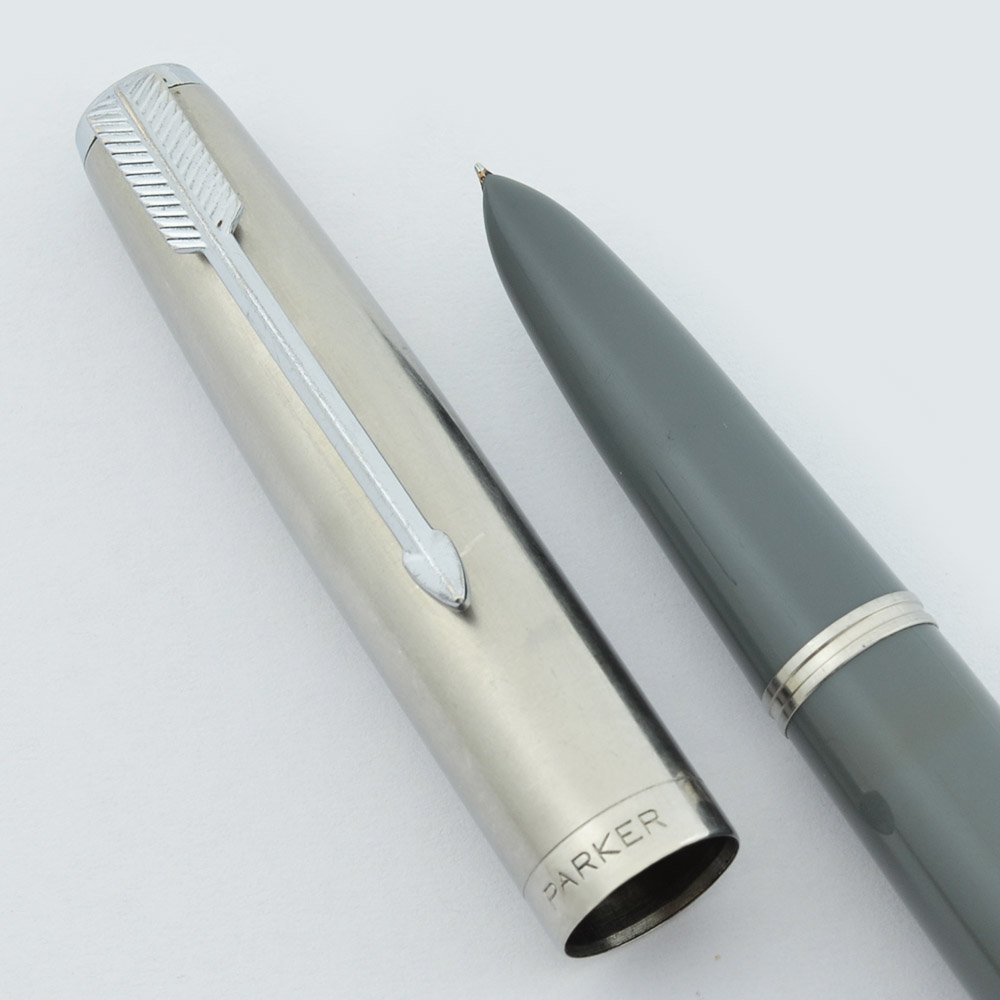 Parker 51 Vacumatic 1948 - Grey, Lustraloy Cap, Arrow Clip, Extra