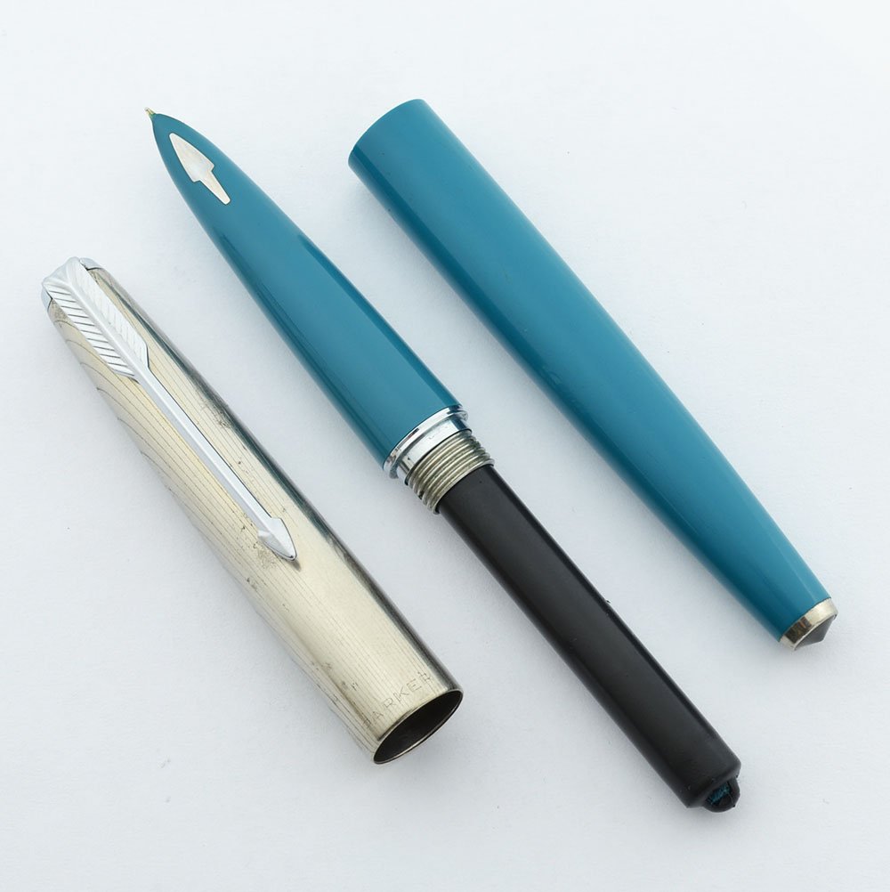 Parker 61 Fountain Pen Mk II Vista Blue, Legacy Rainbow, Extra Fine