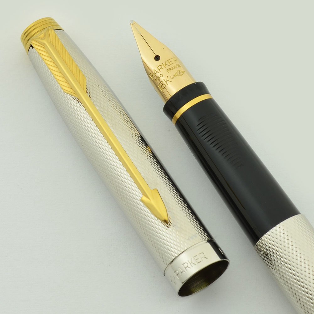 Parker 75 Fountain Pen - Grain d'Orge, Chrome or Rhodium Plated