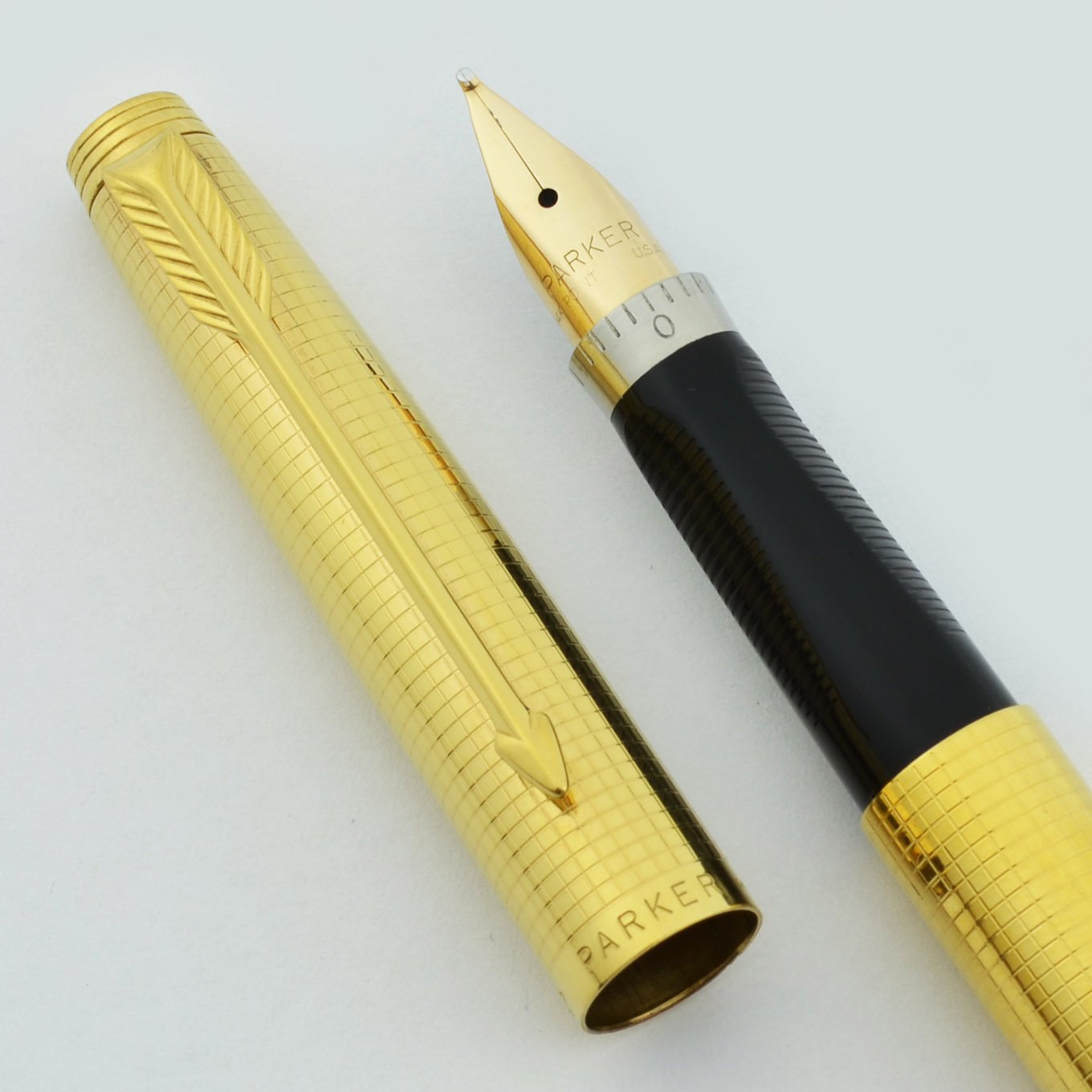 確実正規品 Parker 75 万年筆 14金 Insignia 米製 - 文房具/事務用品