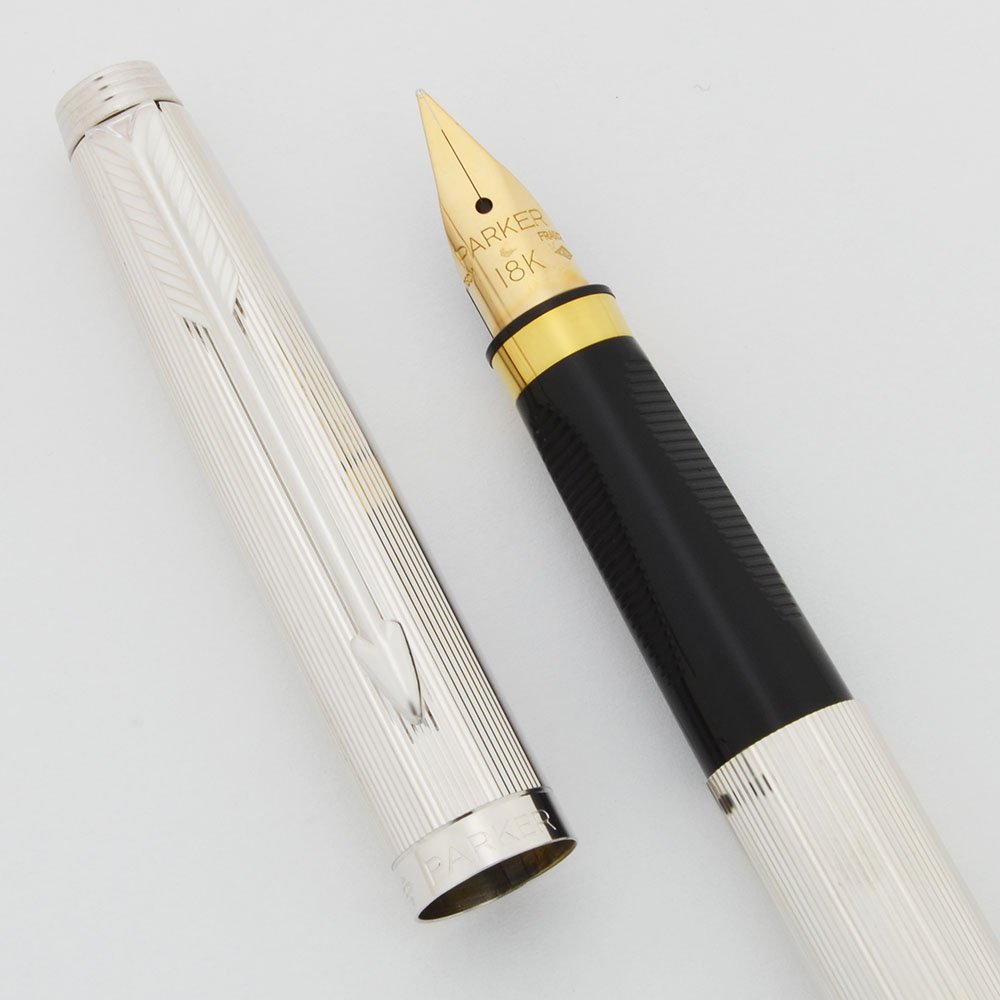 Parker 75 Fountain Pen - Milleraies (Plated, Lined), 18k Fine Nib