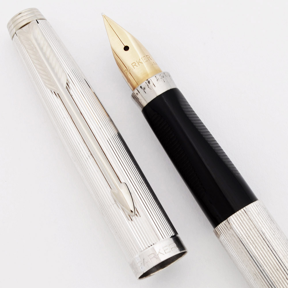 Parker 75 Fountain and Ballpoint Pen Set - Milleraies Lined Rhodium ...