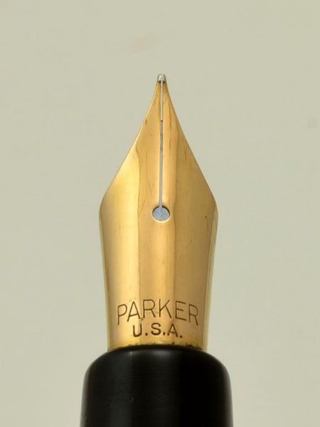 Parker Old Style #51 Lucky Curve Fountain Pen ~ Slip Cap Button