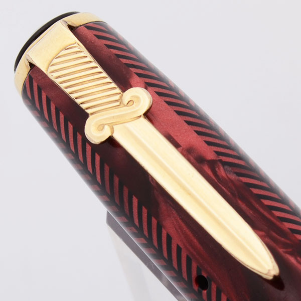 Parker Royal Challenger Large Size (1937) - Red Pearl Herringbone