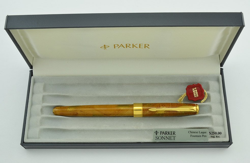 Parker SONNET I Fountain Pen - Chinese Laque Amber, 18k Stub Nib