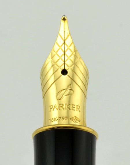 Parker Sonnet Fountain Pen - 2003, Black Lacquer w Gold Trim, 18k Fine Nib  (Near Mint) - Peyton Street Pens