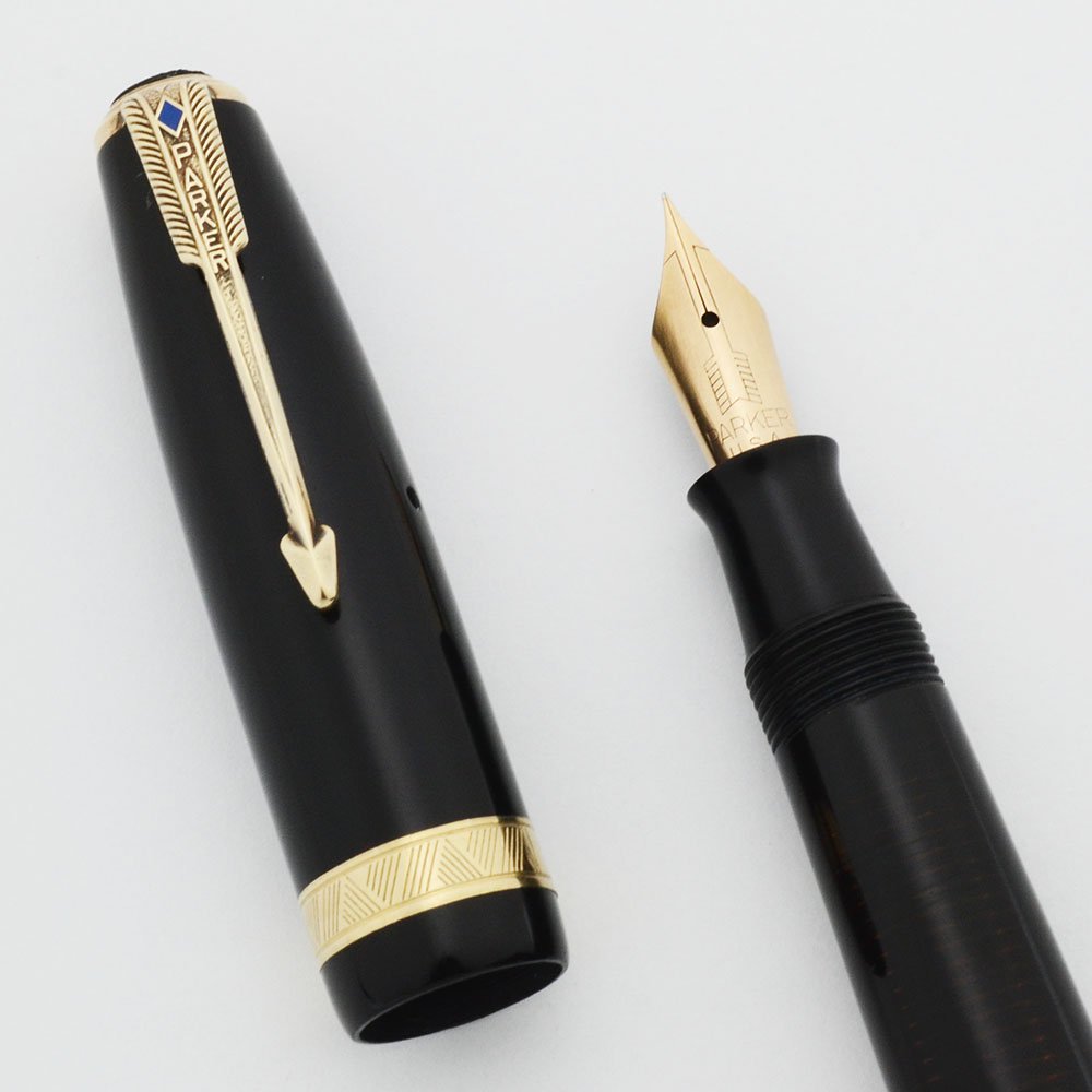 Parker Vacumatic Major Fountain Pen (1945) - Laminated Black