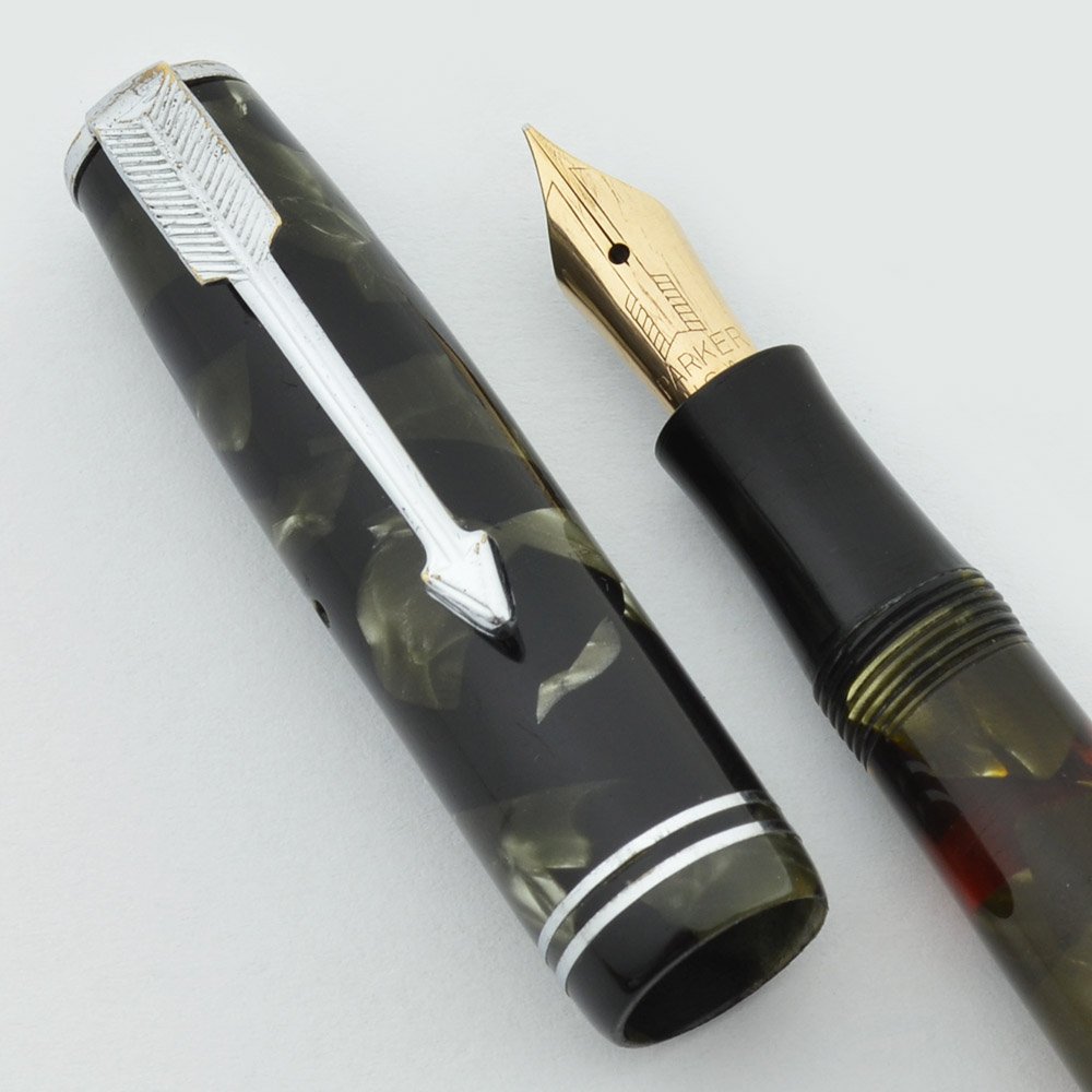 Parker Vacumatic Fountain Pen - Small Size, Grey Marble, Lockdown