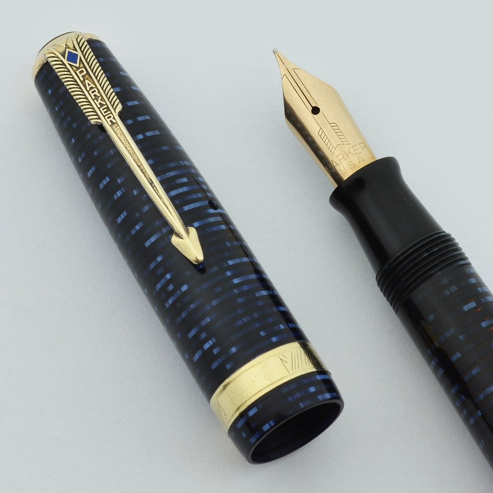 Parker Vacumatic Major Fountain Pen - 1943, Azure Blue, Fine