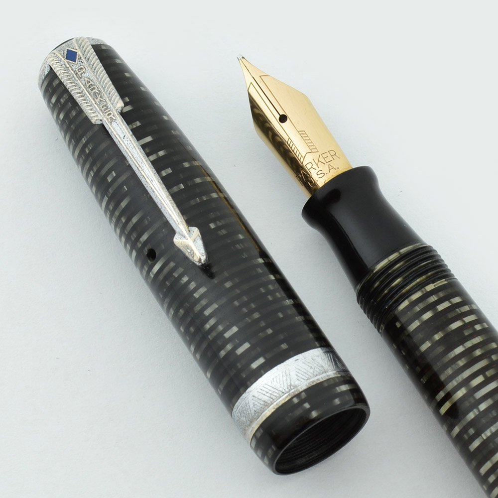 Parker Vacumatic Major Fountain Pen - 1946, Grey Pearl, Medium