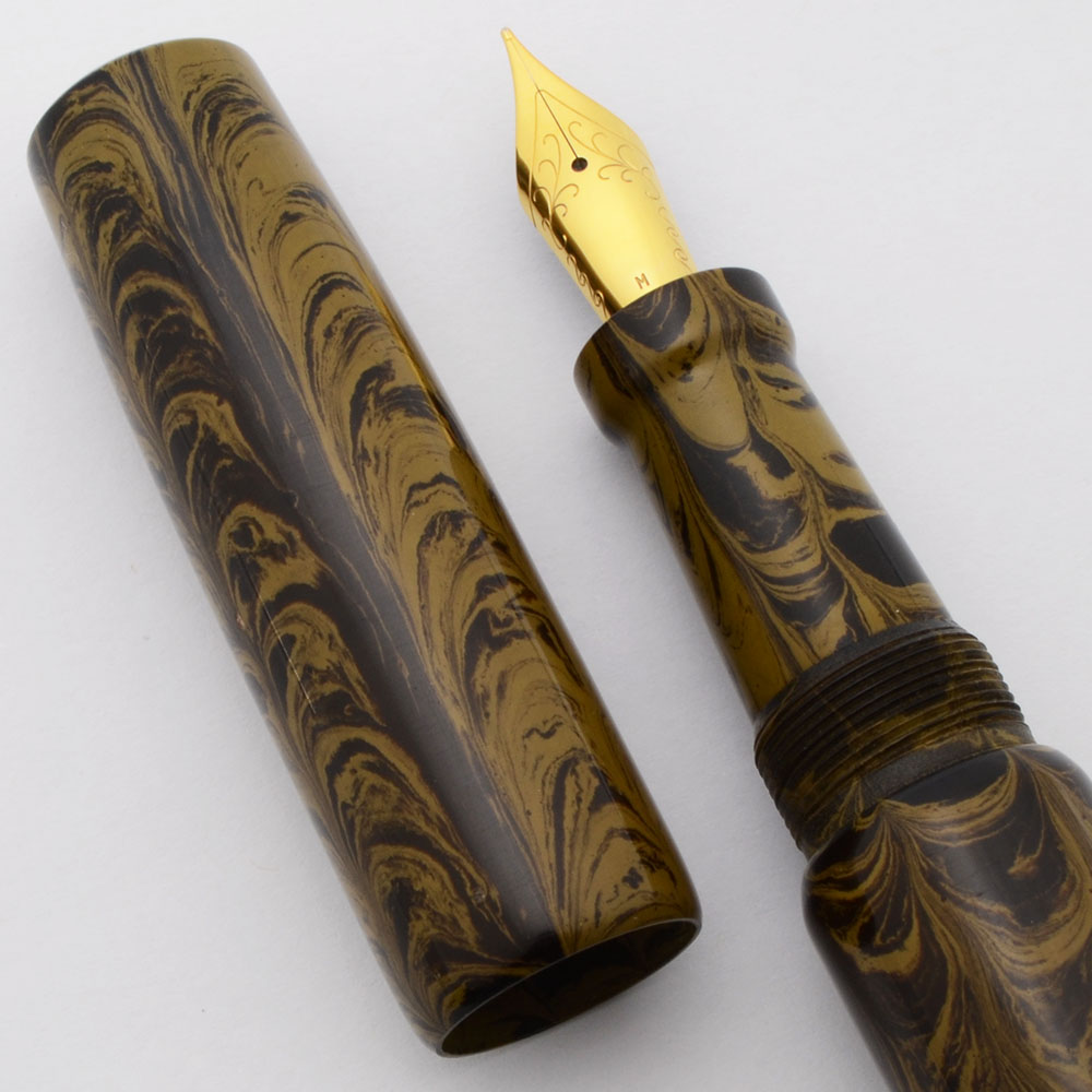 Laban Brass Fountain Pen in IP Brown with Grid