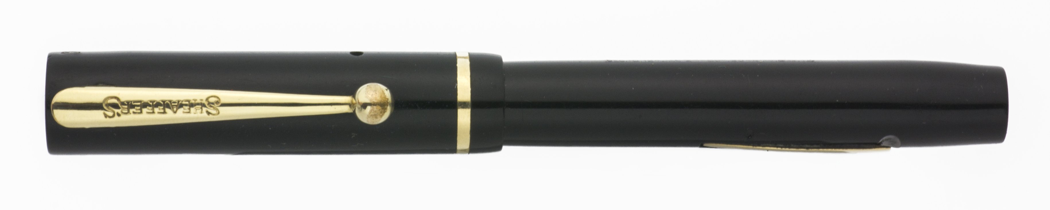 Sheaffer #22 Student Special Fountain Pen (late 1920s) - Black Permanite w  Gold Trim, Lever Filler, Fine 14k #22 Student Special Nib (Excellent,  Restored) - Peyton Street Pens