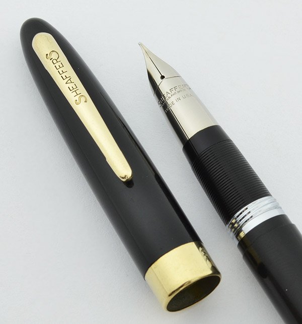 Sheaffer Snorkel Special 1950s - Black, Fine F4 PdAg Nib
