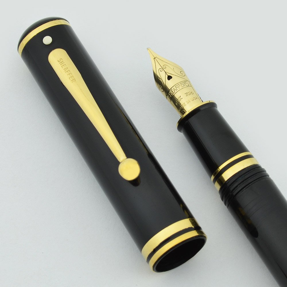 Fountain Pen Black & Brass with gold plated nib