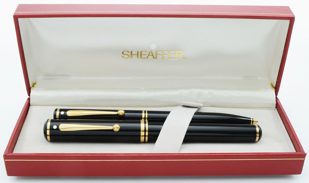 【シュリンク付NOS】Fountain Pens US and UKコンウェイ版 Sheaffer Connaisseur 810 Fountain Pen And Ballpoint Set - Black