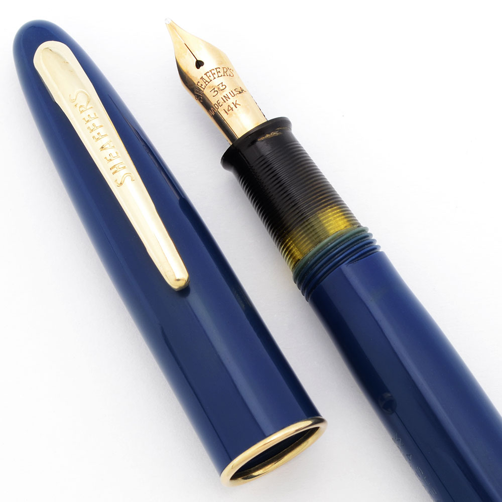 Sheaffer Craftsman Touchdown Fountain Pen (1950s) - Blue w