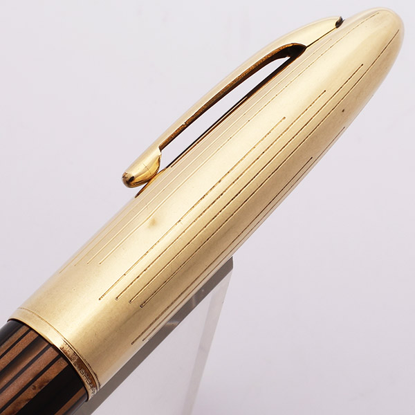 Sheaffer Crest 1750 Fountain Pen (1940s) - Brown Striated Fat
