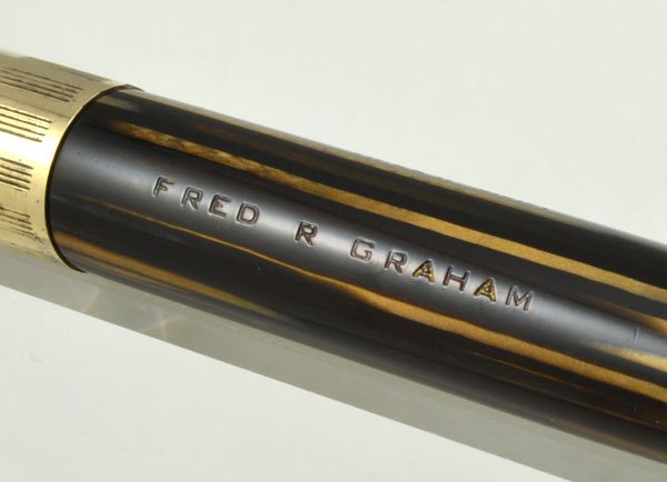 Sheaffer Lifetime Triumph - Brown Striated w Wide Cap Band, Fine