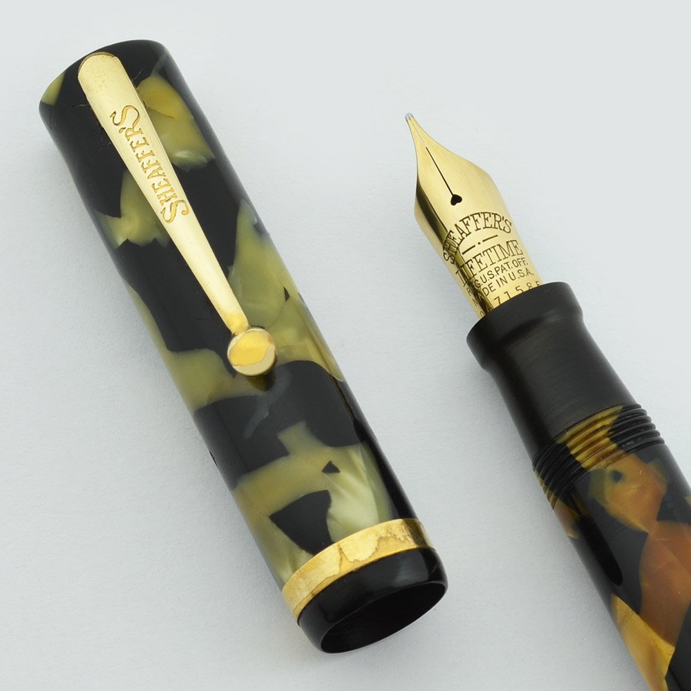 Sheaffer Lifetime Flat Top Fountain Pen, 1920's - Oversized, Black