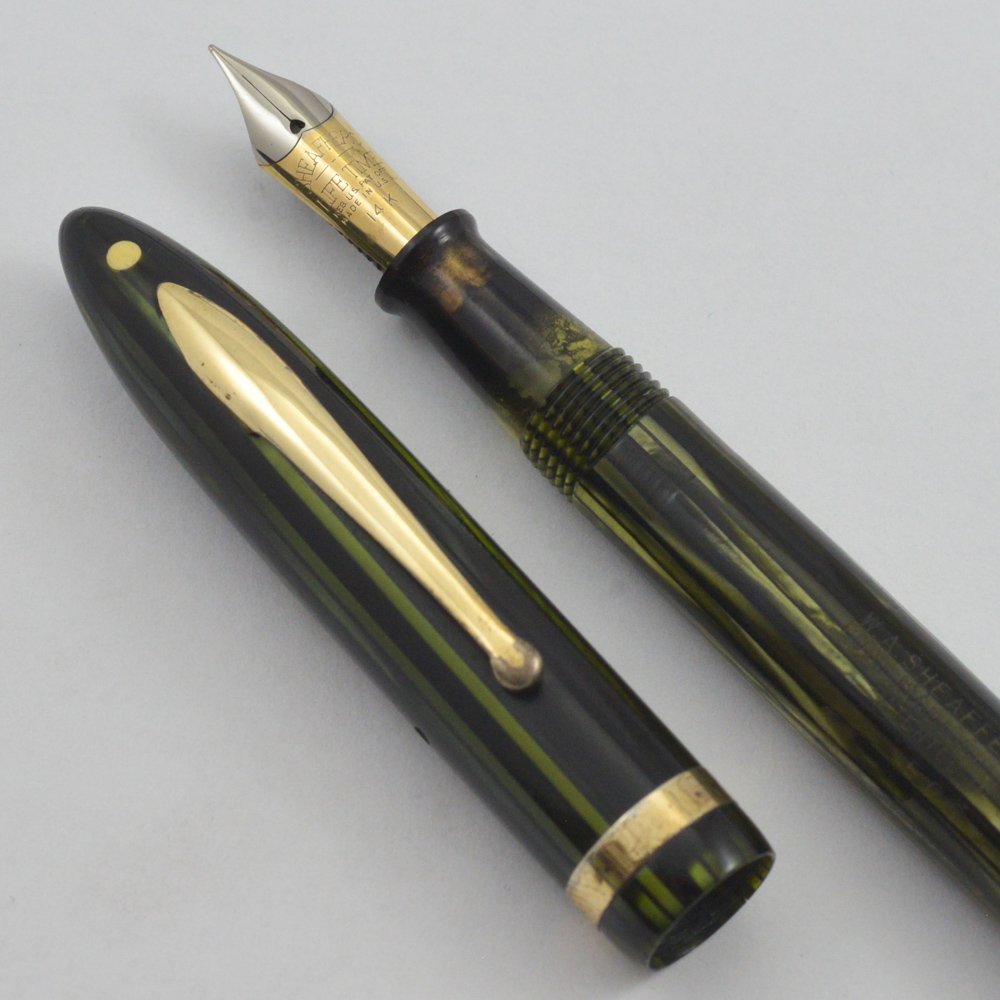 Sheaffer Balance Lifetime 500 - Green Striated, Lever Fill, 14k