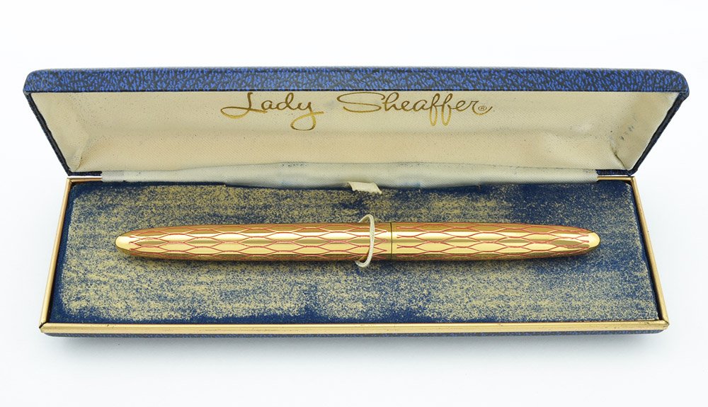 Lady Sheaffer IX Skripsert Fountain Pen 1960s - Gold Red Tulle