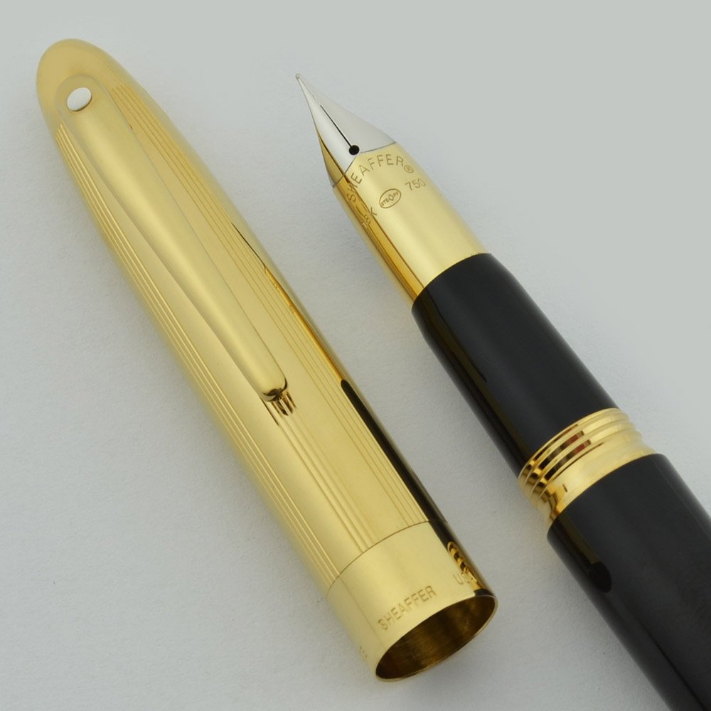 Sheaffer Crest (Reissue) #593 Fountain Pen - Black w Gold Cap