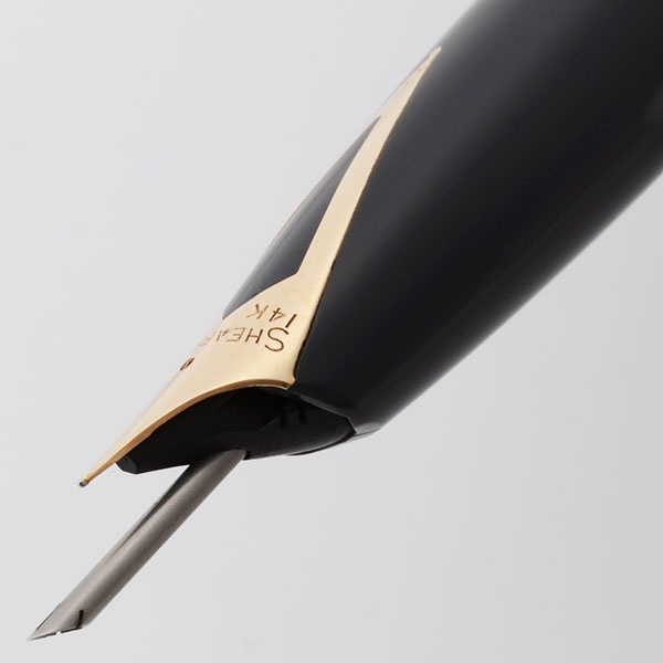 Sheaffer シェーファー PFM-V 14k FINE 万年筆 Sheaffer PFM V Fountain Pen - Snorkel, Black w Gold Filled Cap