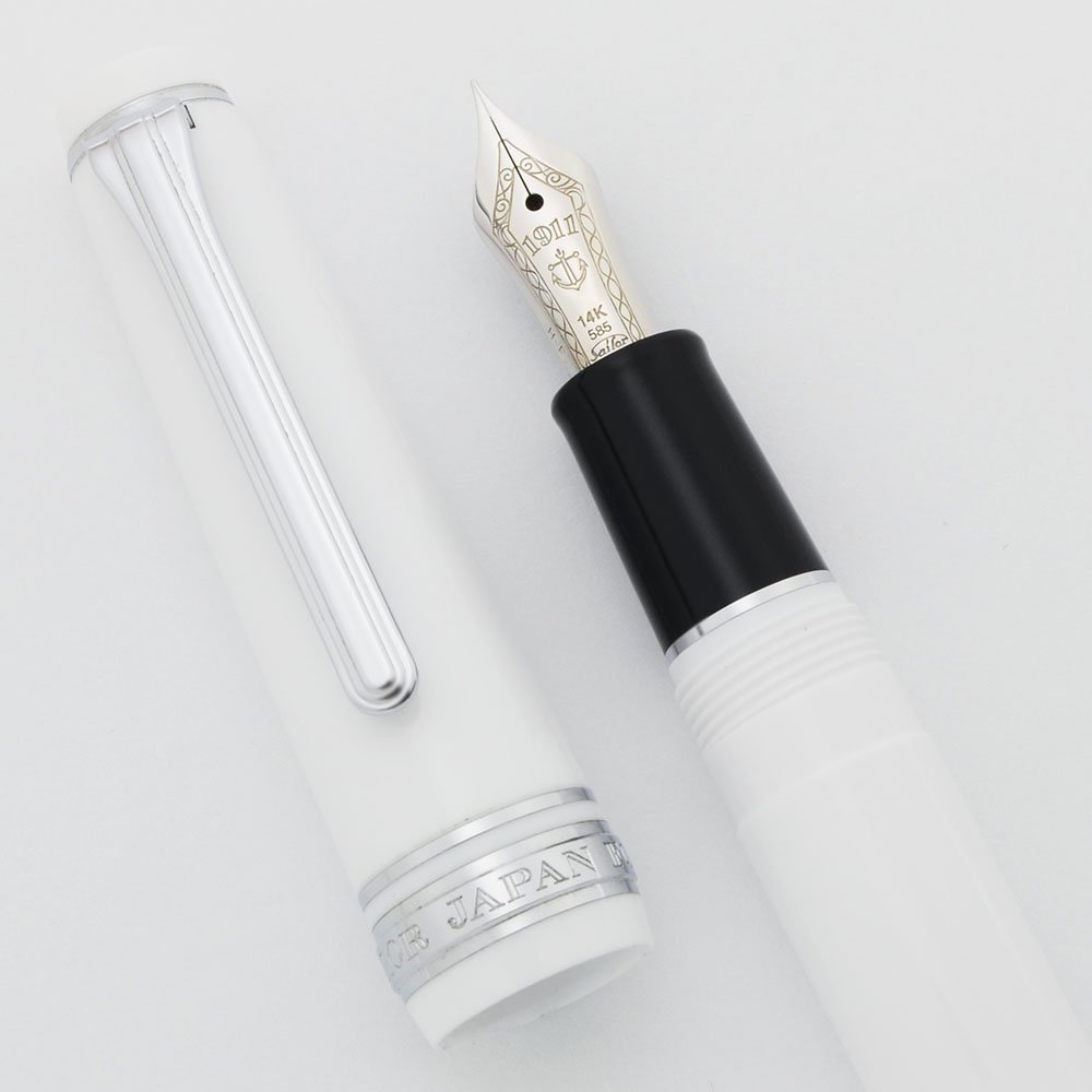 Sailor Pro Gear Slim (Sapporo) Fountain Pen - White w Rhodium Trim