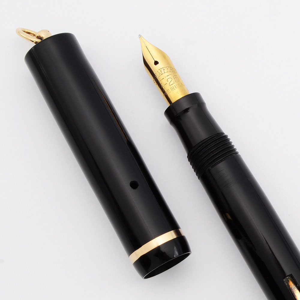 Sheaffer #22 Student Special Fountain Pen (late 1920s) - Black Permanite w  Gold Trim, Lever Filler, Fine 14k #22 Student Special Nib (Excellent,  Restored) - Peyton Street Pens