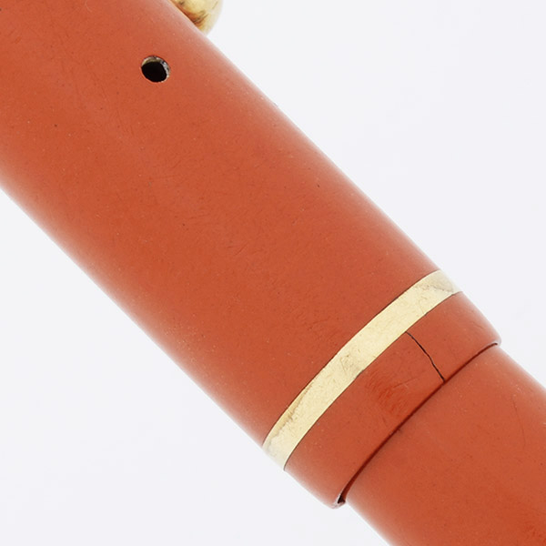 Sheaffer Flat Top 3-25 Fountain Pen (1930) - Orange w/GT, Full