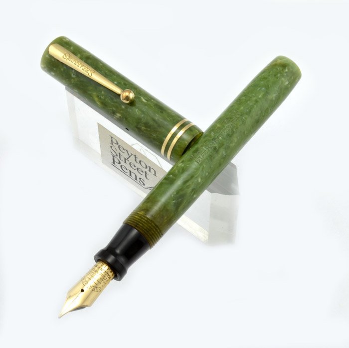 Sheaffer Lifetime Flat Top Oversized - 1920s, Jade Green, Fine Nib