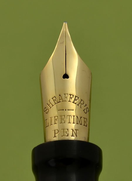 Sheaffer #22 Student Special Fountain Pen (late 1920s) - Black Permanite w  Gold Trim, Lever Filler, Fine 14k #22 Student Special Nib (Excellent,  Restored) - Peyton Street Pens