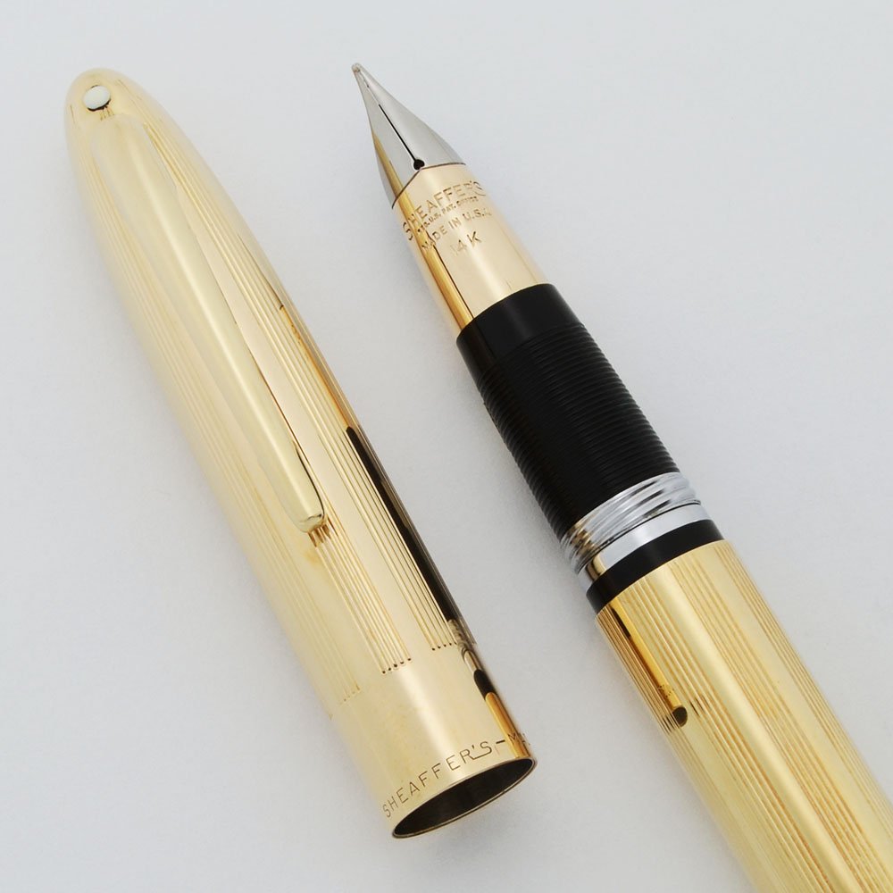 Sheaffer Triumph Fountain Pen Set Snorkel, Gold Filled Cap & Barrel