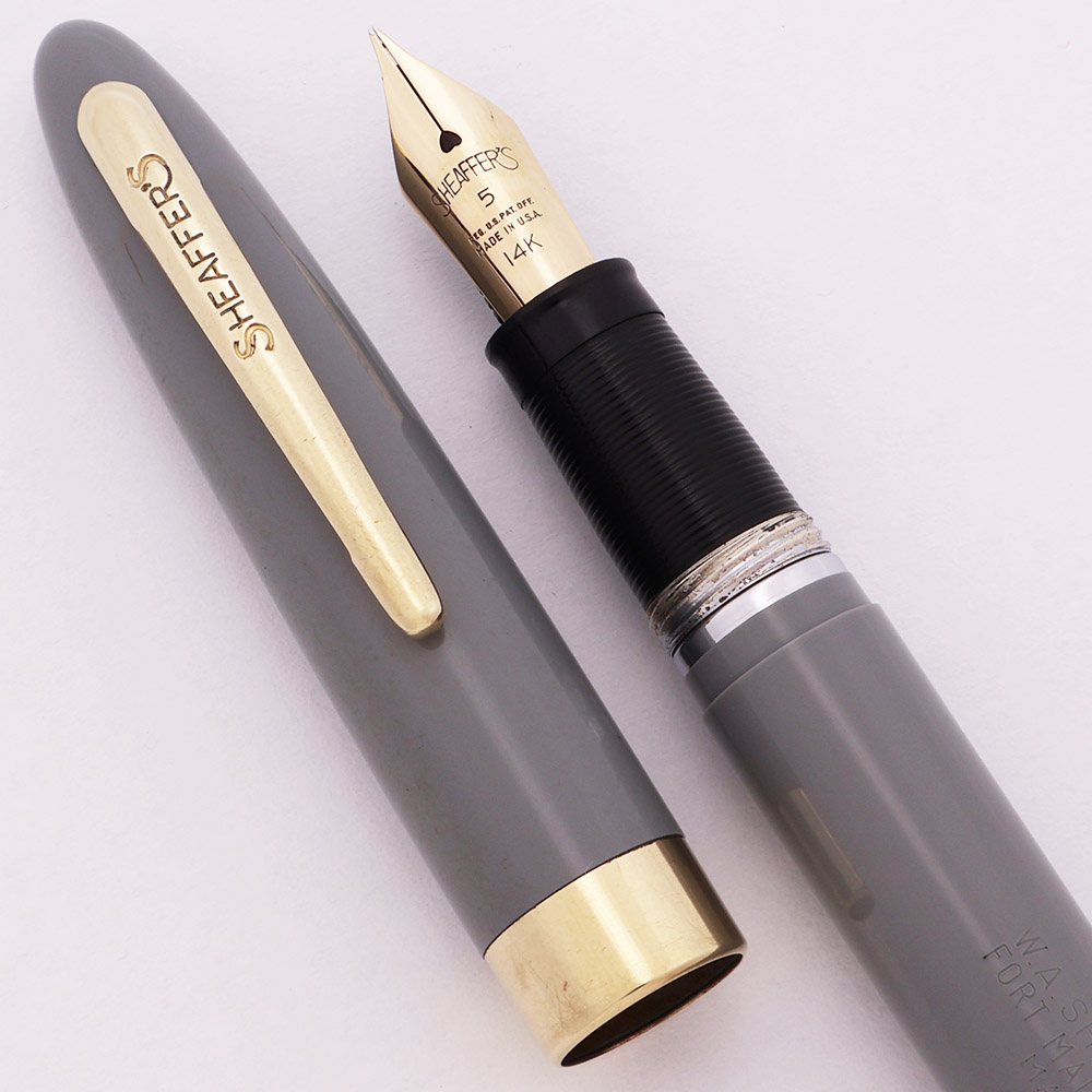 Sheaffer Snorkel Special (1955-9) - Grey, Fine 14k Nib (Excellent