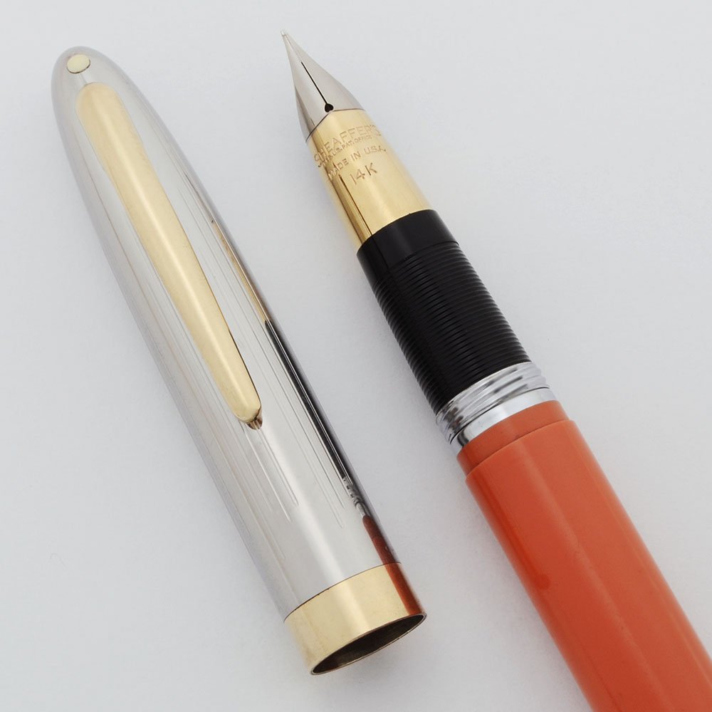 Sheaffer Sentinel Snorkel Fountain Pen Pencil Set - Mandarin