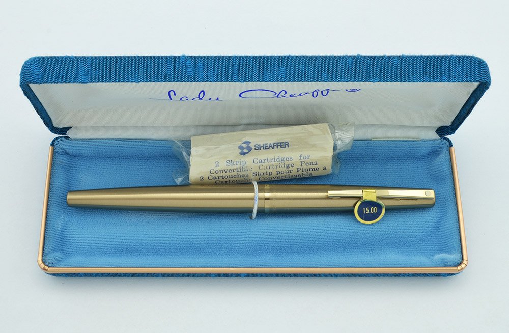 Sheaffer Stylist 903 Fountain Pen Brushed Gold, Fine 14k Triumph Nib