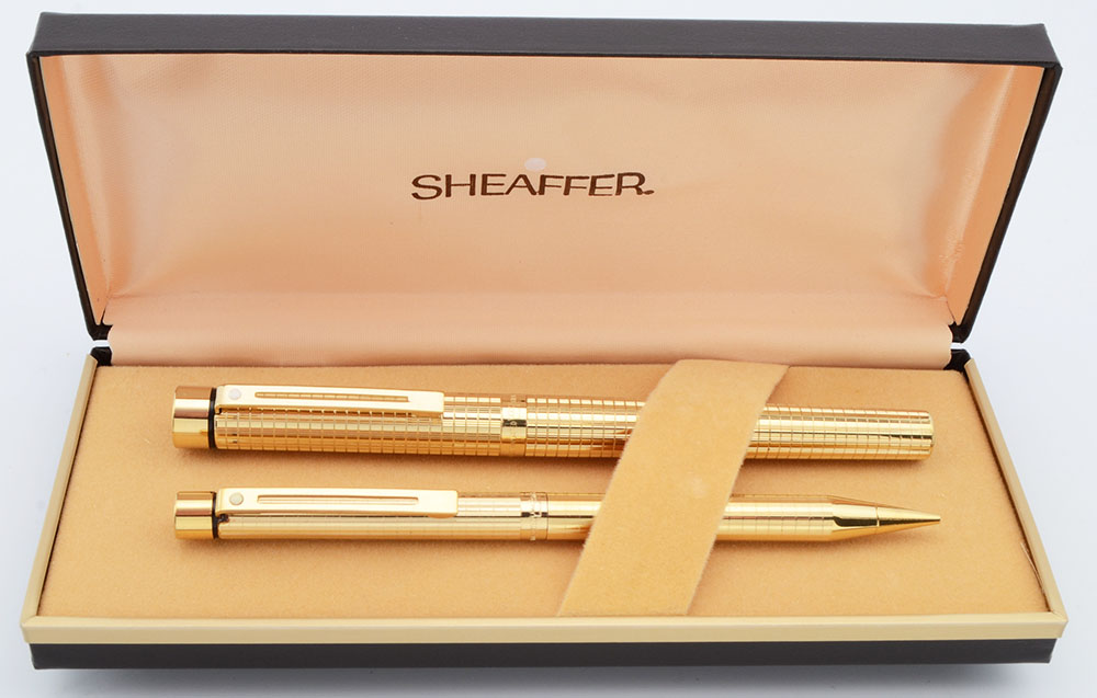 Sheaffer Targa 1007 Fountain Pen & Pencil Set (1990s) - Gold